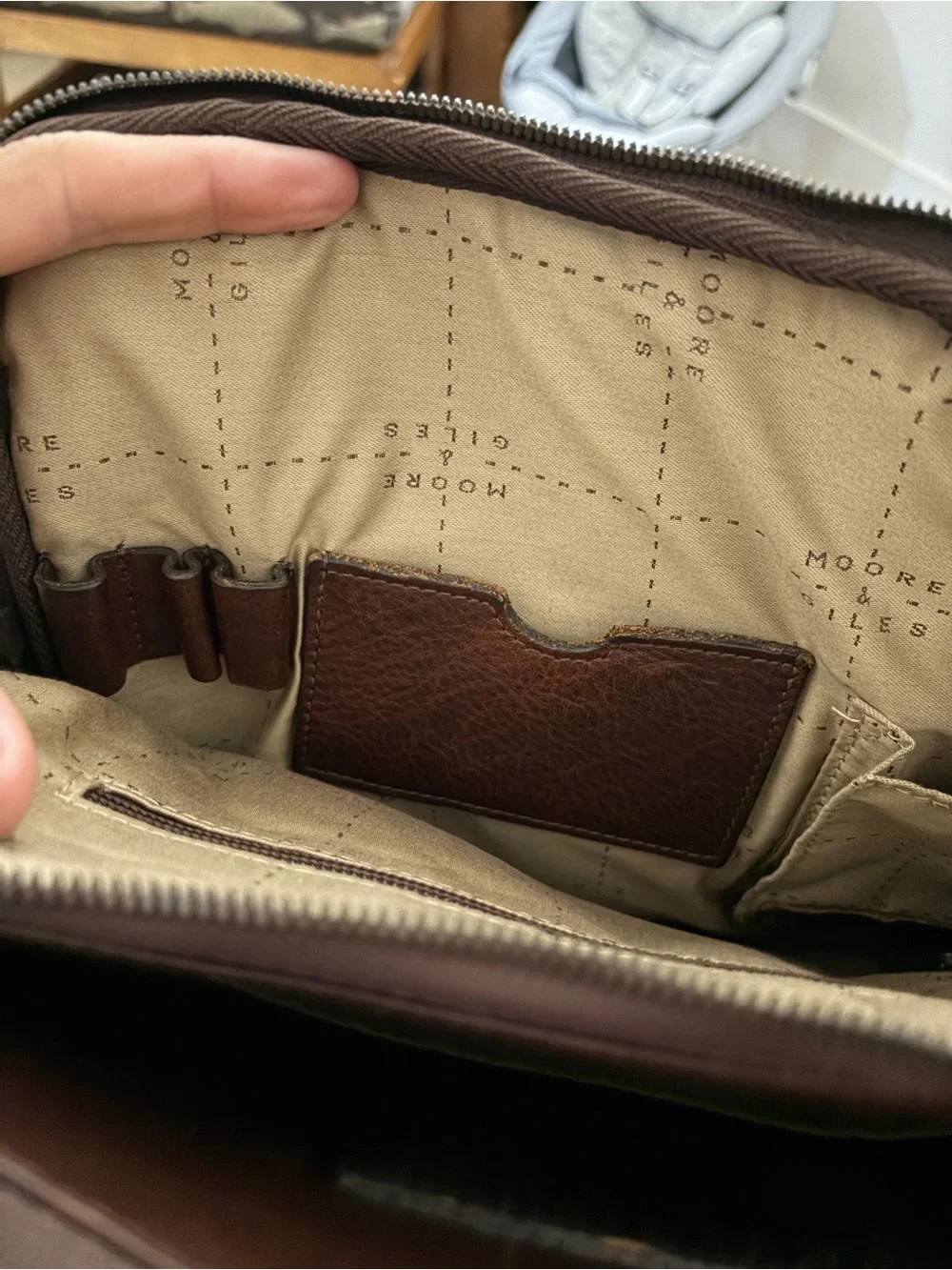 Brown leather high quality leather unisex bag